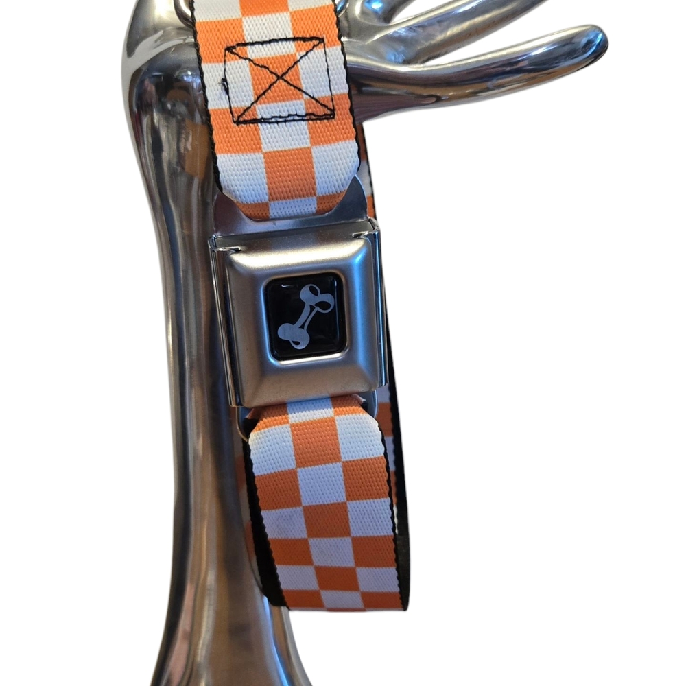 Source Unknown Orange and White Checkered Dog Harness